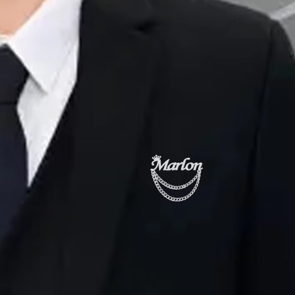 Tuxedo Lapel Pin - Spilla con nome personalizzato Spille a
